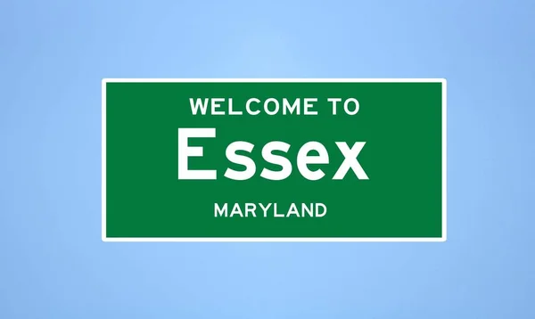 Essex, Maryland City limit tábla. Városi jelzés az USA-ból. — Stock Fotó