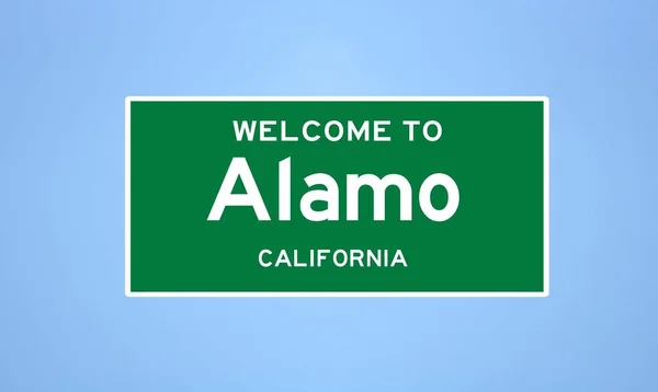 Señal límite de Alamo, California. Señal de la ciudad de los Estados Unidos. —  Fotos de Stock