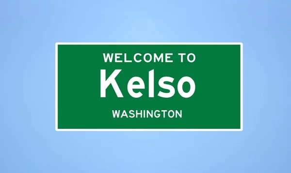 Kelso, Washington city limit sign. Městská značka z USA. — Stock fotografie