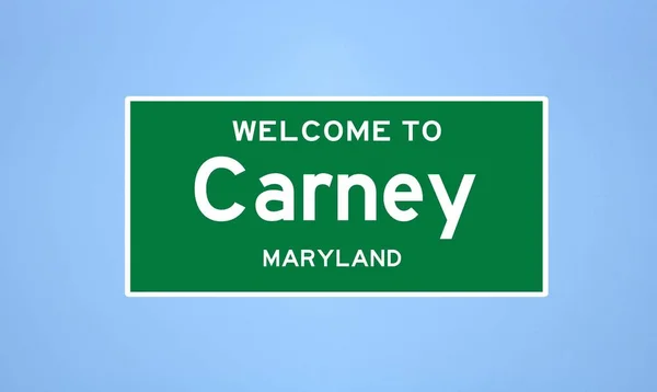 Carney, Maryland City limit tábla. Városi jelzés az USA-ból. — Stock Fotó