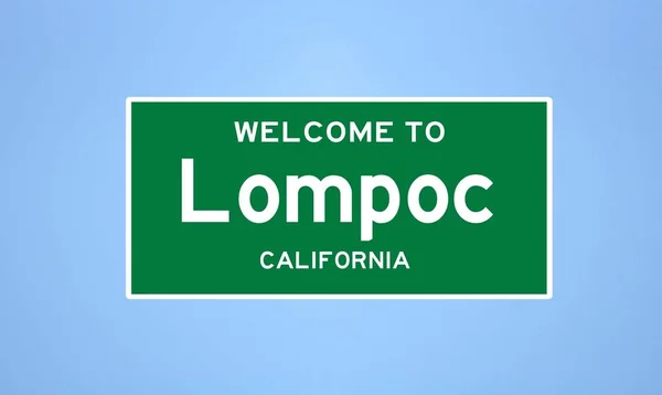 Lompoc, California ciudad límite de la señal. Señal de la ciudad de los Estados Unidos. —  Fotos de Stock