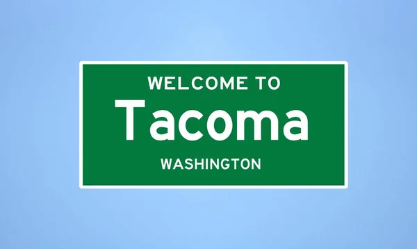 Tacoma, Washington City limit tábla. Városi jelzés az USA-ból. — Stock Fotó