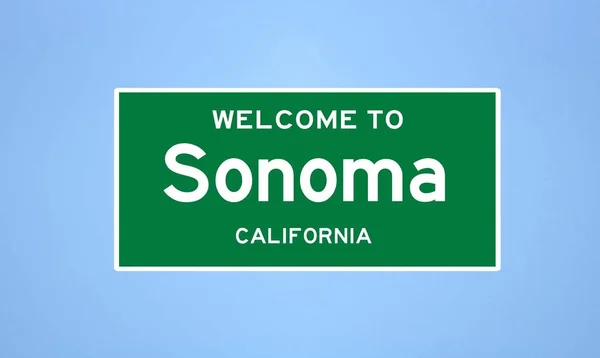 Sonoma, a kaliforniai határ jele. Városi jelzés az USA-ból. — Stock Fotó