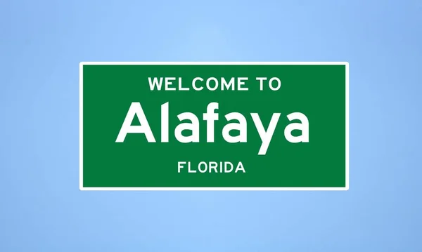 Alafaya, Florida şehir sınırı tabelası. Amerika 'dan kasaba tabelası.