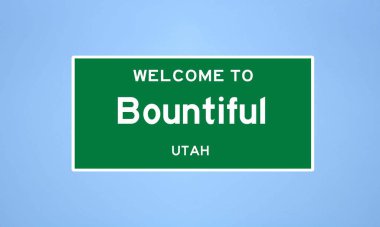 Cömert, Utah şehir sınırı tabelası. Amerika 'dan kasaba tabelası.