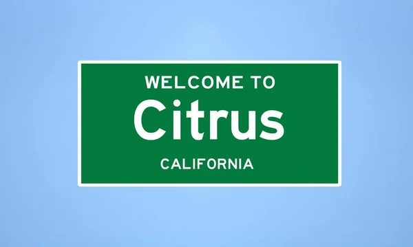Signo de límite de Citrus, California. Señal de la ciudad de los Estados Unidos. —  Fotos de Stock
