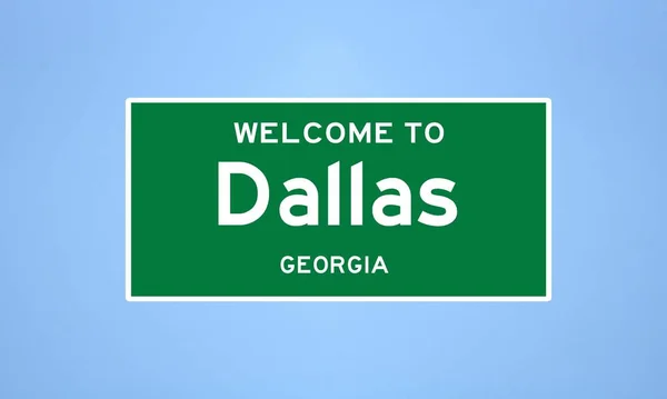 Даллас, штат Джорджія. Міський знак зі США. — стокове фото