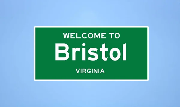 Bristol, Virginia város határjele. Városi jelzés az USA-ból. — Stock Fotó