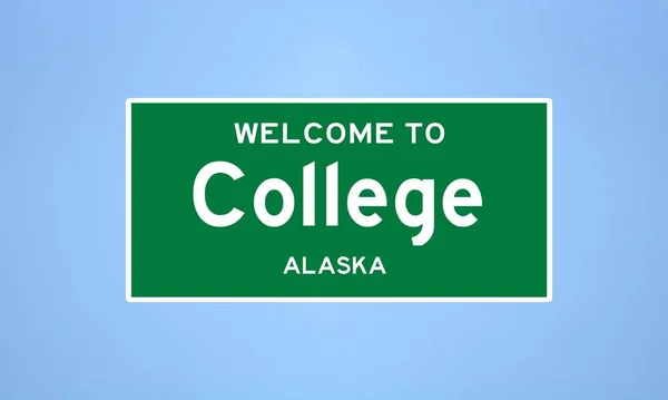 Vysoká, značka limitu města na Aljašce. Městská značka z USA. — Stock fotografie