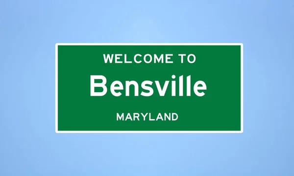 Bensville, Maryland város határjelzése. Városi jelzés az USA-ból. — Stock Fotó
