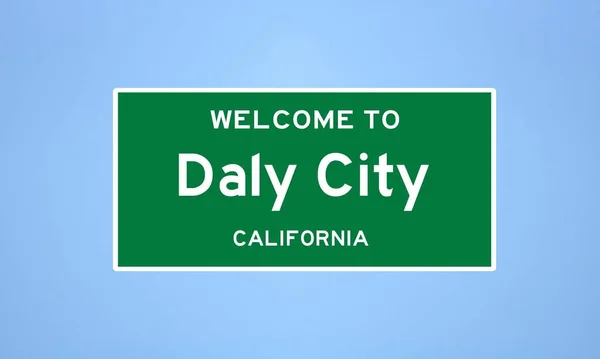 Daly City, California ciudad límite de la señal. Señal de la ciudad de los Estados Unidos. —  Fotos de Stock