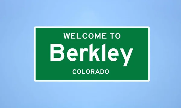 Berkley, Colorado ciudad límite de la señal. Señal de la ciudad de los Estados Unidos. —  Fotos de Stock
