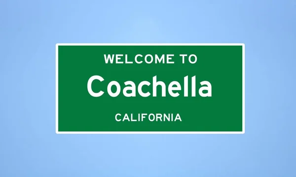 Señal de límite de Coachella, California. Señal de la ciudad de los Estados Unidos. —  Fotos de Stock
