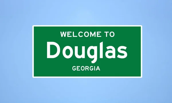 Дуглас, штат Джорджія. Міський знак зі США. — стокове фото