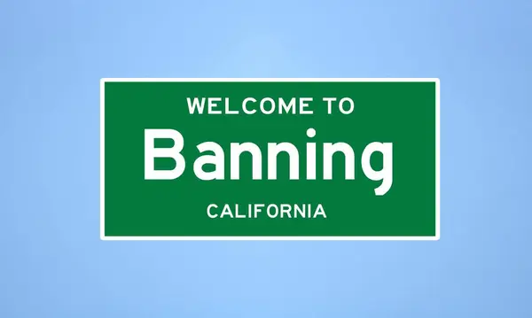 Banning, California city limit sign. Městská značka z USA. — Stock fotografie