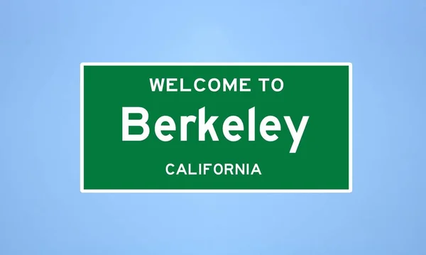 Berkeley, kaliforniai határ tábla. Városi jelzés az USA-ból. — Stock Fotó