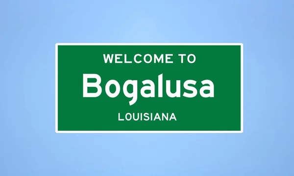 Боґалуса, штат Луїзіана. Міський знак зі США. — стокове фото