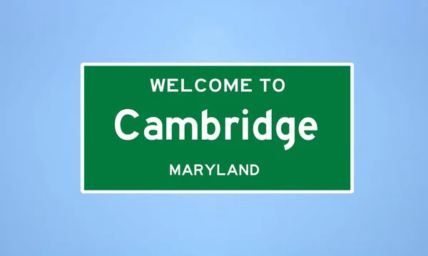 Cambridge, Maryland City limit tábla. Városi jelzés az USA-ból. — Stock Fotó