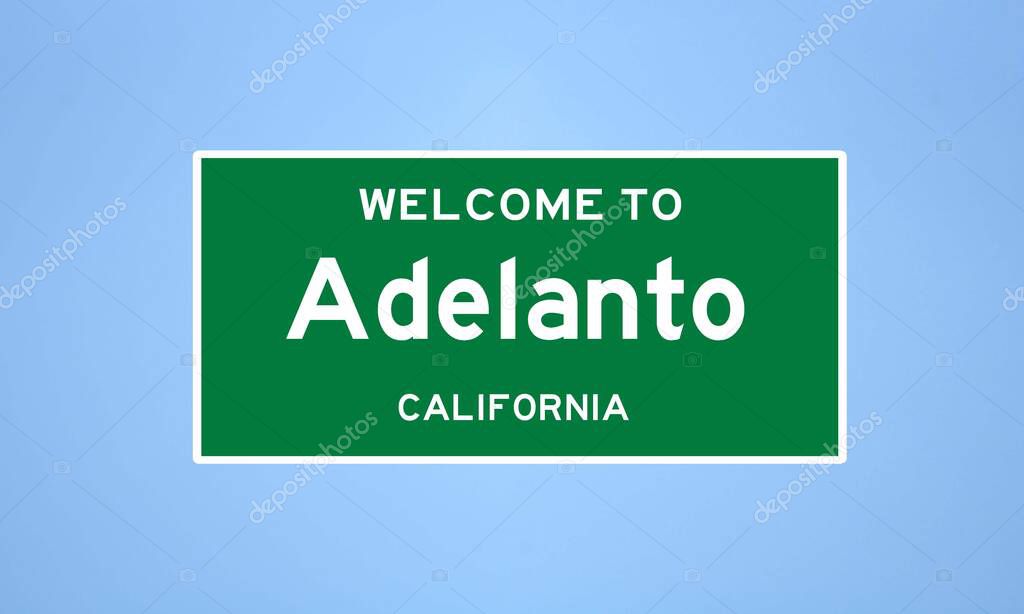 Adelanto, California ciudad límite de la señal. Señal de la ciudad de los Estados Unidos. 2022