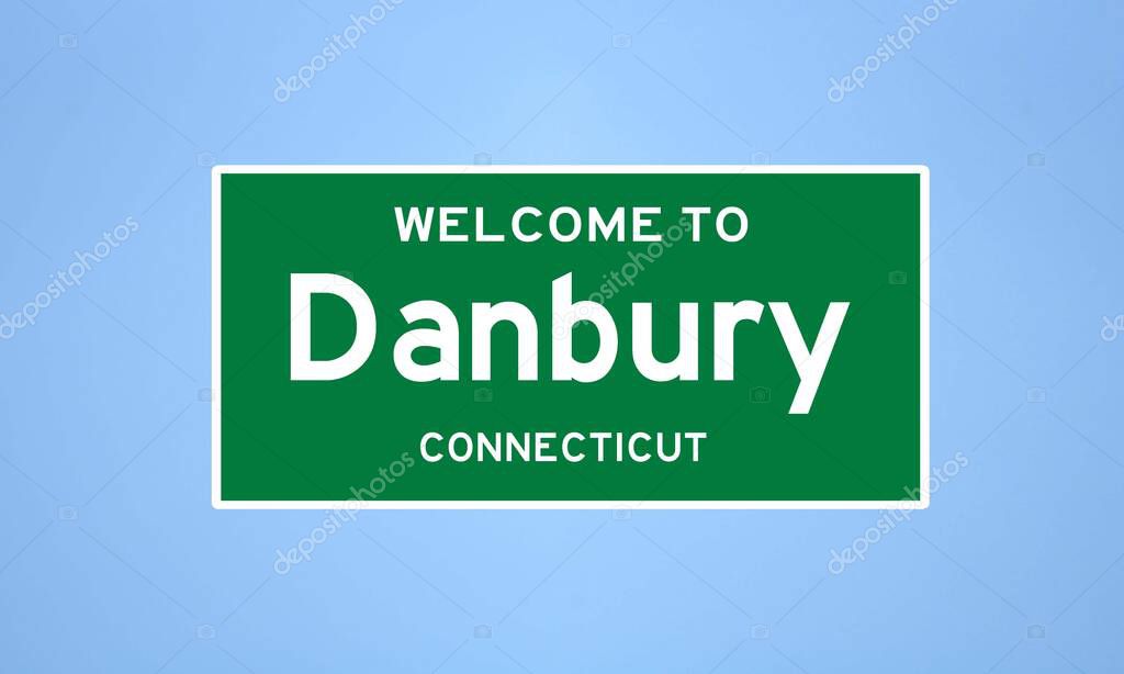 Danbury, Connecticut ciudad límite de la señal. Señal de la ciudad de
