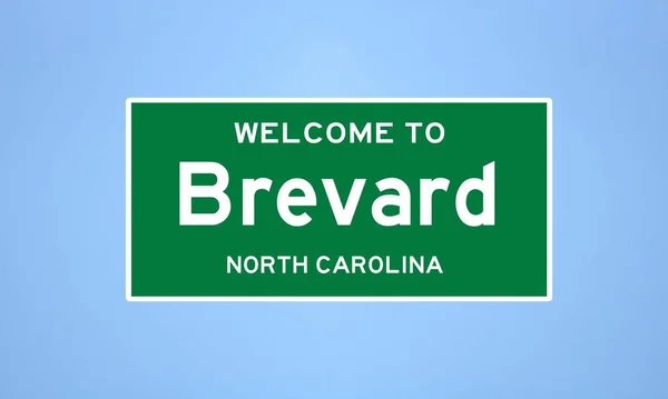 Brevard, Észak-Karolina város határjele. Városi jelzés az USA-ból. — Stock Fotó