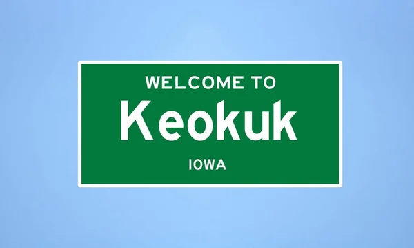 Keokuku, městská značka Iowa. Městská značka z USA. — Stock fotografie