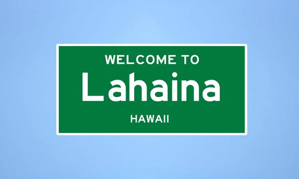 라하이나, 하와이 시 한계선 표지판. 미국에서 온 마을 표지. — 스톡 사진