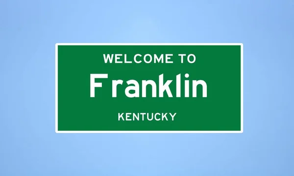 Franklin, Kentucky City limit tábla. Városi jelzés az USA-ból. — Stock Fotó