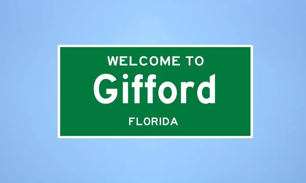 Gifford, Floridas stadsgräns. Stadsskylt från USA. — Stockfoto