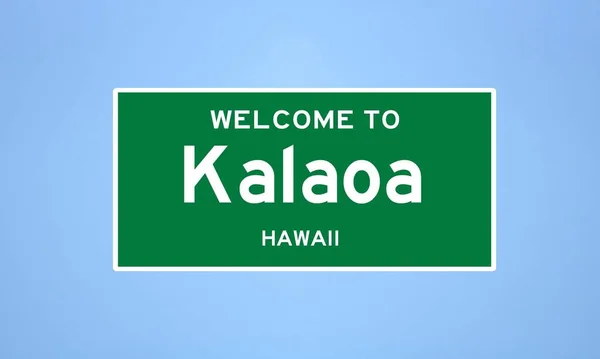 Kalaoa, Hawaii şehir sınırı tabelası. Amerika 'dan kasaba tabelası. — Stok fotoğraf