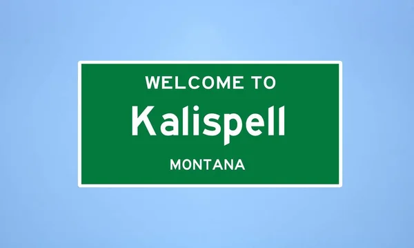 Kalispell, značka města Montana. Městská značka z USA. — Stock fotografie