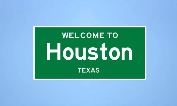 Señal límite de Houston, Texas. Señal de la ciudad de los Estados Unidos. —  Fotos de Stock