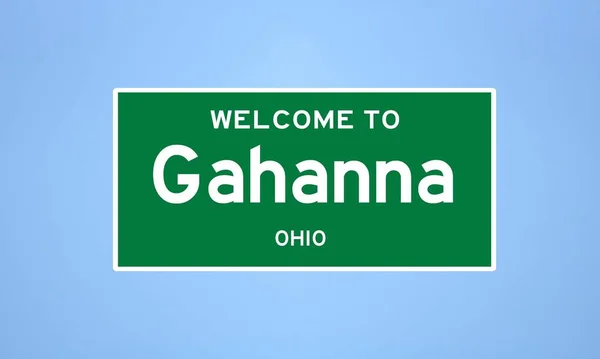 Gahanna, Ohio şehir sınırı tabelası. Amerika 'dan kasaba tabelası.