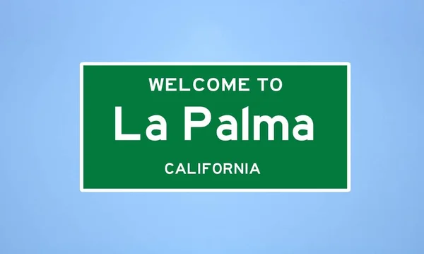 La Palma, Kalifornská hranice města. Městská značka z USA. — Stock fotografie