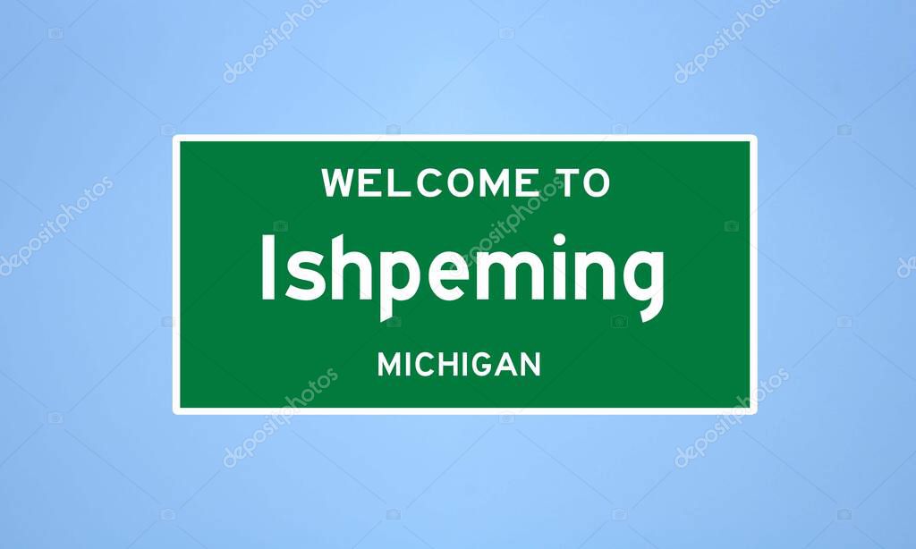 Ishpeming, Michigan ciudad límite de la señal. Señal de la ciudad de