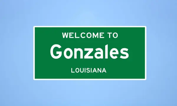 Гонсалес, штат Луїзіана. Міський знак зі США. — стокове фото
