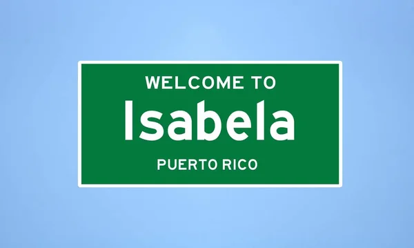 푸에르토리코, 이사벨라 시, 제한 표지판. 미국에서 온 마을 표지. — 스톡 사진