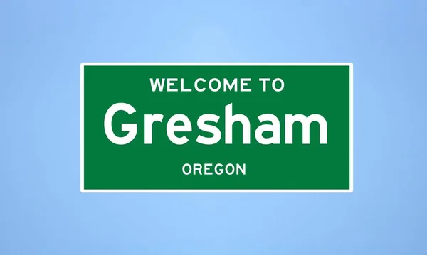 Gresham, Oregon város határtáblája. Városi jelzés az USA-ból. — Stock Fotó