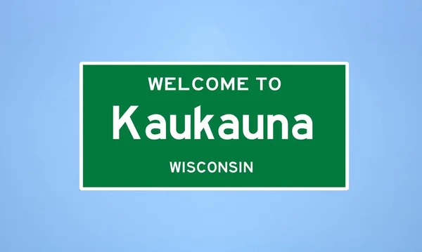 Kaukauna, Wisconsin City Limitní značka. Městská značka z USA. — Stock fotografie