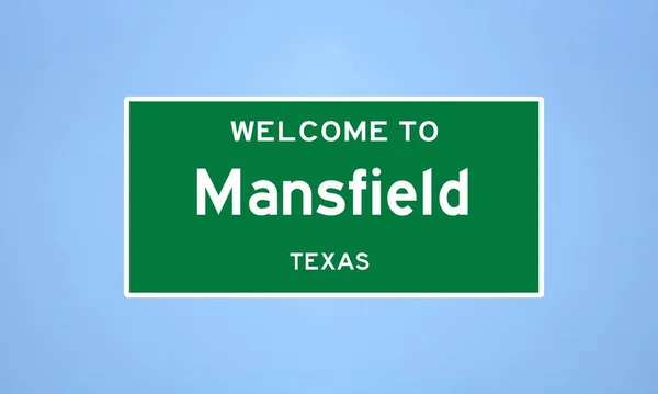 Mansfield, Teksas şehir sınırı işareti. Amerika 'dan kasaba tabelası.
