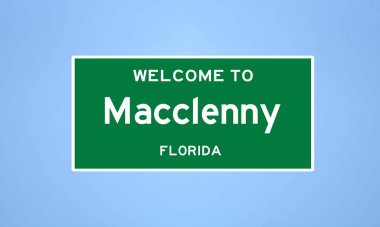 Macclenny, Florida şehir sınırı tabelası. Amerika 'dan kasaba tabelası.