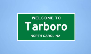 Tarboro, Kuzey Carolina şehir sınırı tabelası. Amerika 'dan kasaba tabelası.