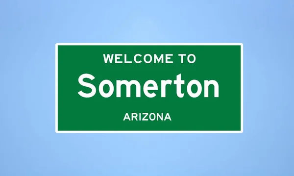 Somerton, Arizona city limit sign. Town sign from the USA.