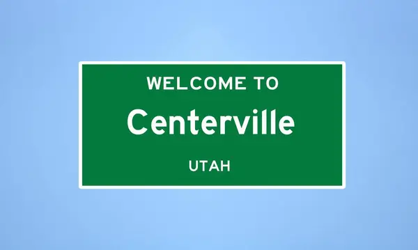 Centerville, Utah stadsgrens bord. Stadsbord uit de VS. — Stockfoto