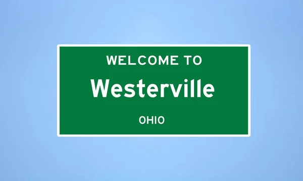 Elszigetelt Amerikai Határjelző Westerville Található Franklin Megyében Ohio Helyezze Név — Stock Fotó