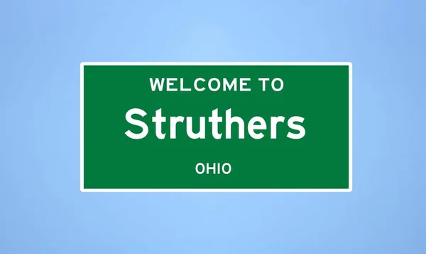 Signo Límite Ciudad Struthers Ubicado Condado Mahoning Ohio Lugar Nombre — Foto de Stock
