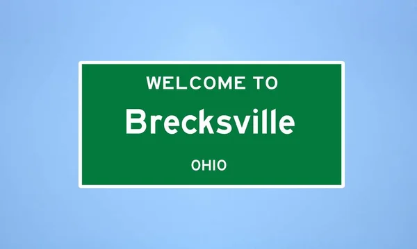 Elszigetelt Amerikai Városhatár Jele Brecksville Található Cuyahoga Megyében Ohio Helyezze — Stock Fotó