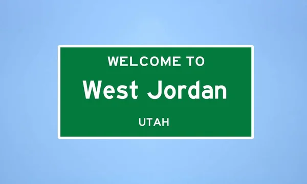 Απομονωμένο Σήμα Όριο Πόλης Των Ηπα Της Δυτικής Ιορδανίας Που — Φωτογραφία Αρχείου