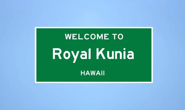 하와이 호놀룰루 위치한 미국의 한계선 표지판이다 미국에서 파란색 배경으로 표시를 — 스톡 사진
