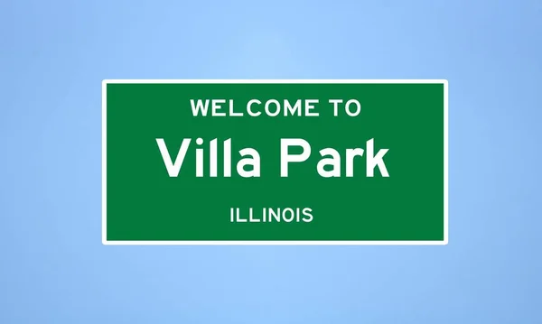 일리노이주 페이지 카운티에 위치한 미국의 도시제한 표지판 파크를 미국에서 파란색 — 스톡 사진